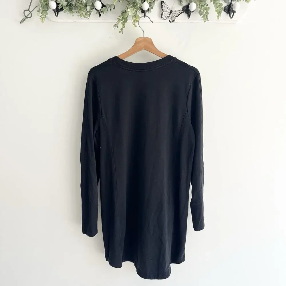 Athleta Balance Mini Long Sleeve Dress Black Size Large 173884 - Picture 2 of 3